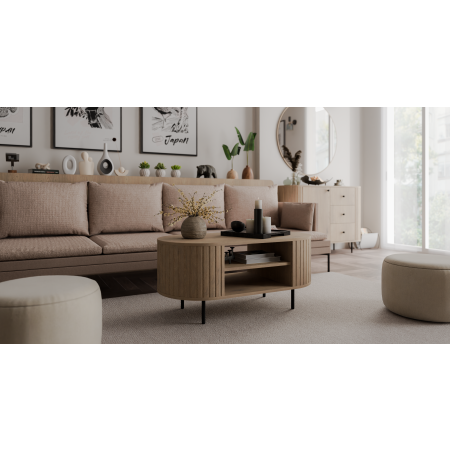 Komoda zaokrąglone boki frez 813 OLIVO dąb cremona